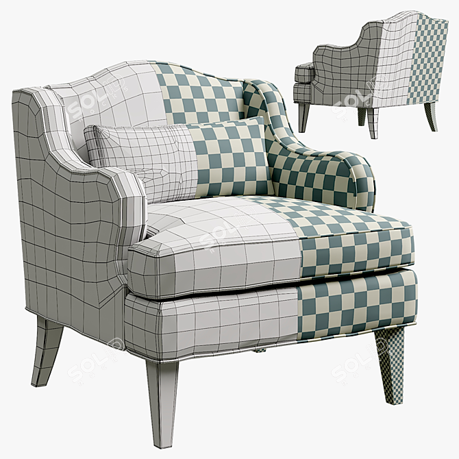 Brookside Chair: Timeless Elegance by Theodore Alexander 3D model image 3