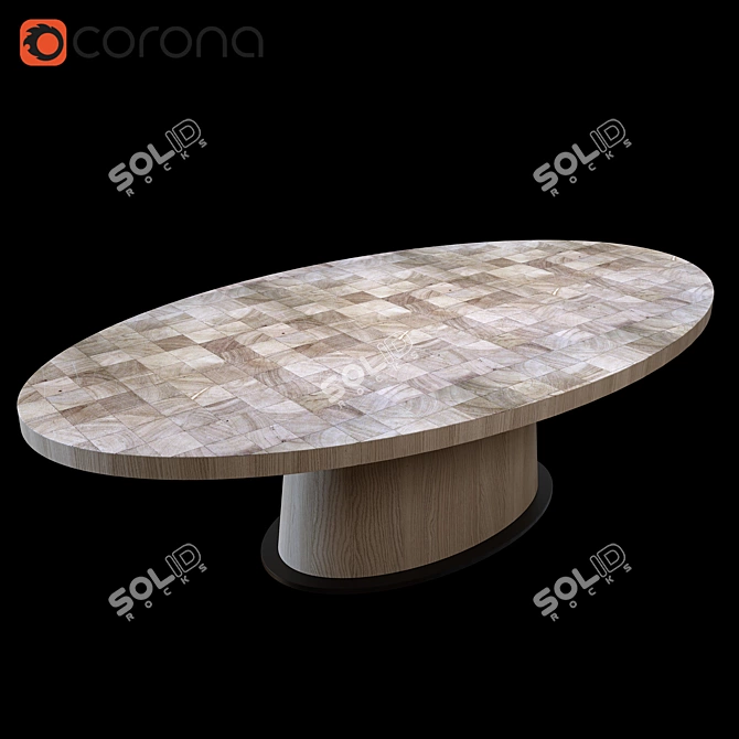Elegant Kops Oval Table 3D model image 1