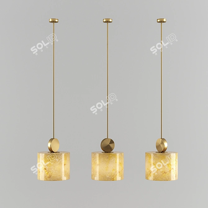 Elegant Alabaster Pendant 3D model image 1