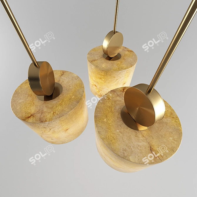 Elegant Alabaster Pendant 3D model image 3