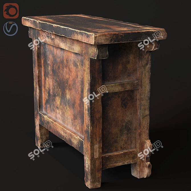 Herbes Lifestyle Rustic Chest of Drawers 3D model image 2