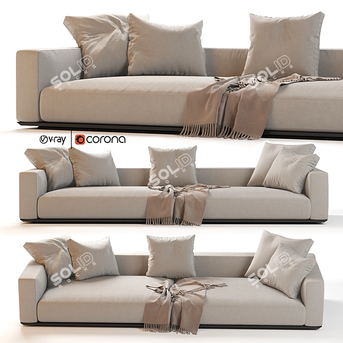 Elegant Flexform Grandemare Sectional: 3D Model 3D model image 1