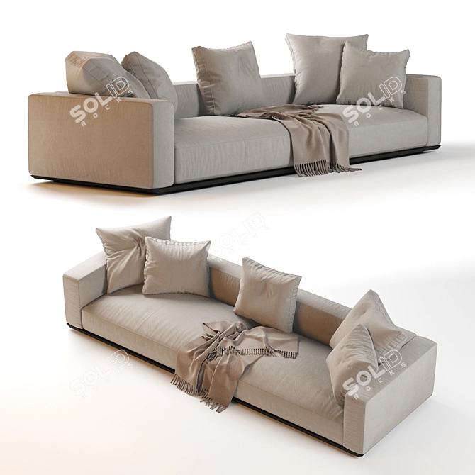 Elegant Flexform Grandemare Sectional: 3D Model 3D model image 2