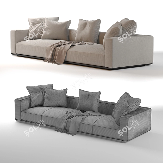 Elegant Flexform Grandemare Sectional: 3D Model 3D model image 3