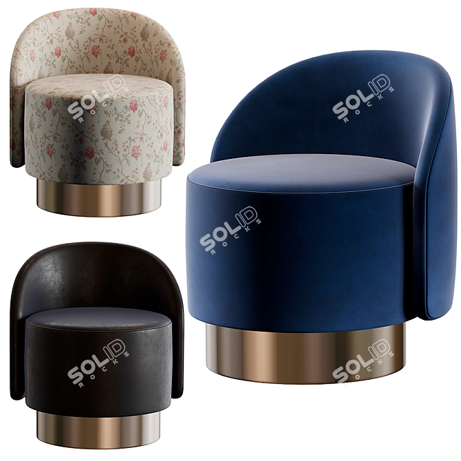 Modern Tacchini Pastilles Small Armchair 3D model image 2