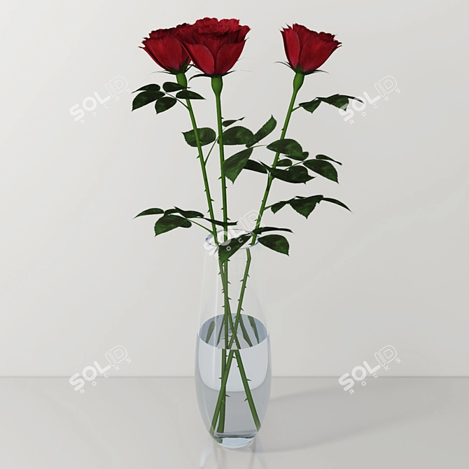 Elegant Rose Bouquet 3D model image 1