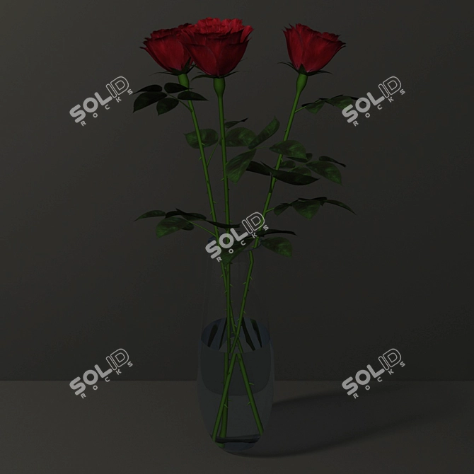 Elegant Rose Bouquet 3D model image 2