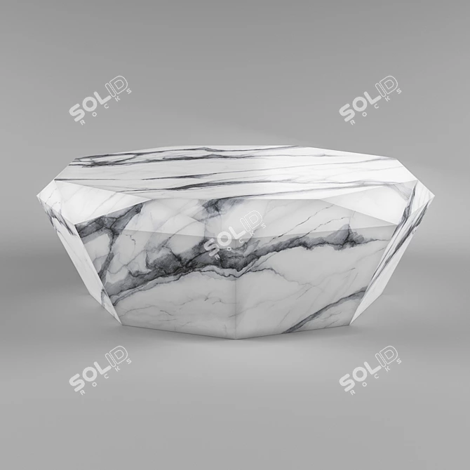 Glamorous Faux Marble Diamond Coffee Table 3D model image 1