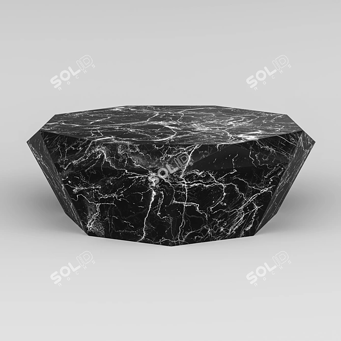 Glamorous Faux Marble Diamond Coffee Table 3D model image 2