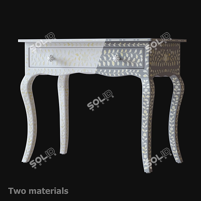 Mosaic Inlay Dressing Table: Amira Elegance 3D model image 1