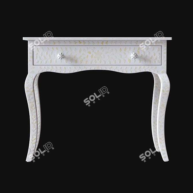 Mosaic Inlay Dressing Table: Amira Elegance 3D model image 2