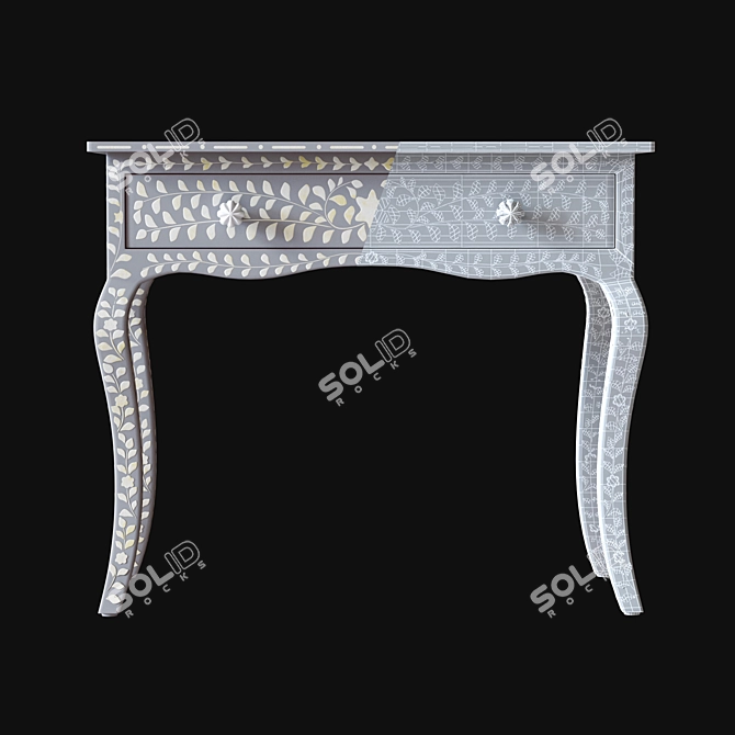 Mosaic Inlay Dressing Table: Amira Elegance 3D model image 3