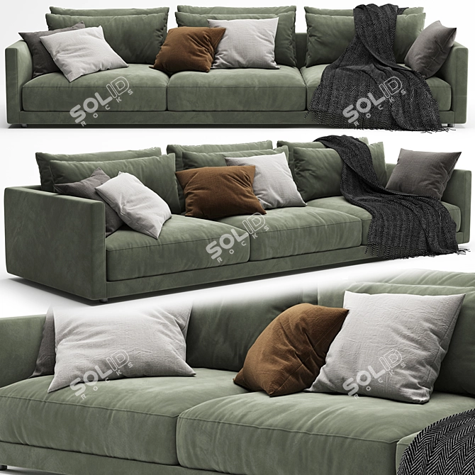 Elegant Poliform Bristol Sofa 3D model image 1