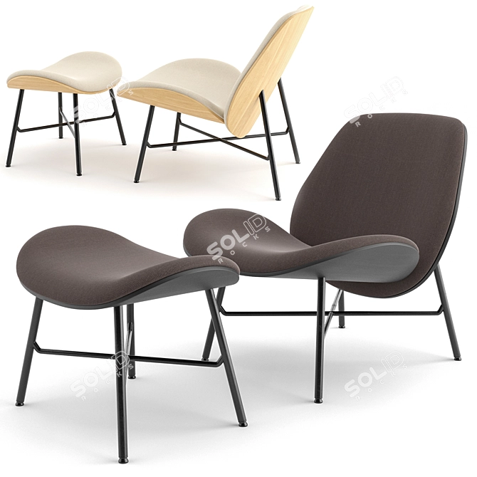 LX690: Luxe Comfort Chair Set 3D model image 1