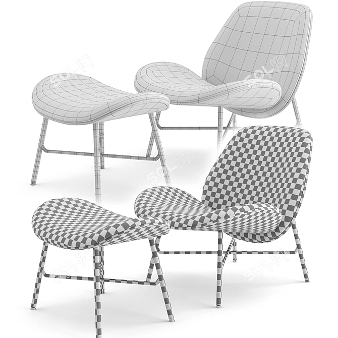 LX690: Luxe Comfort Chair Set 3D model image 3