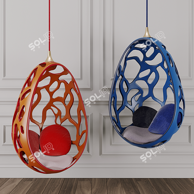 Luxurious Cocoon Chair: Innovation meets Tradition 3D model image 1