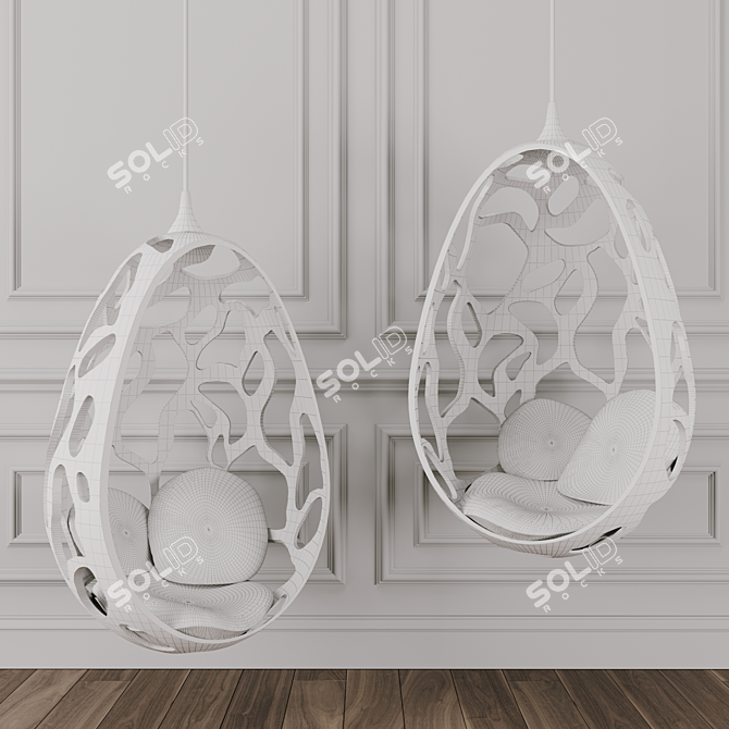 Luxurious Cocoon Chair: Innovation meets Tradition 3D model image 3