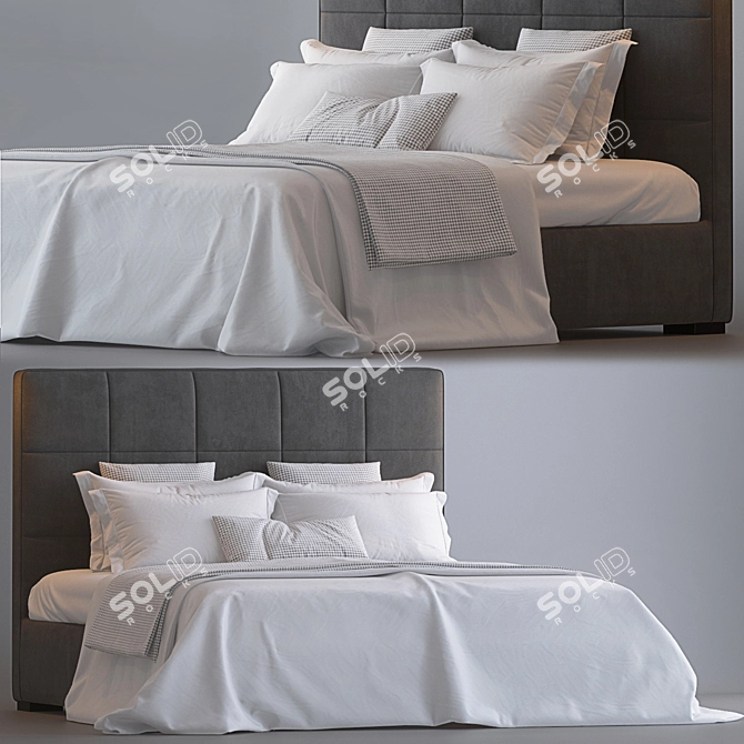 Bardo Bed by Meridiani: Sleek Elegance for Your Bedroom 3D model image 1