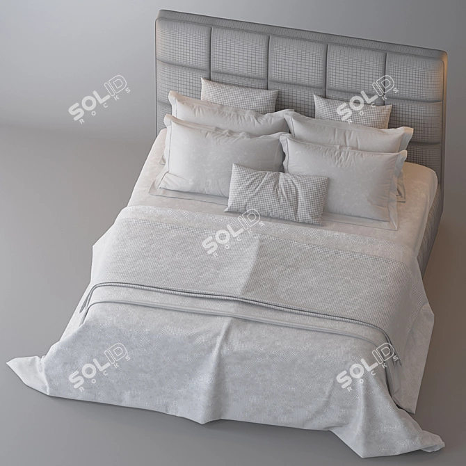 Bardo Bed by Meridiani: Sleek Elegance for Your Bedroom 3D model image 3