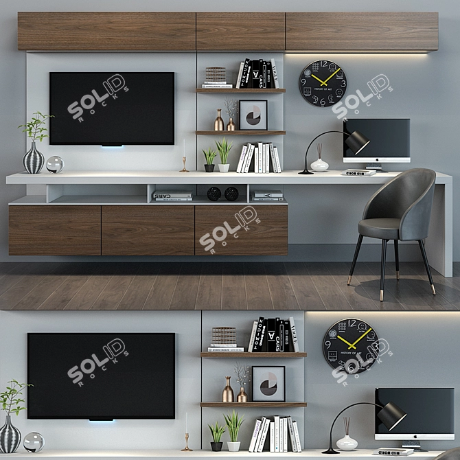 Modern TV Shelf 44: Sleek Design 3D model image 1