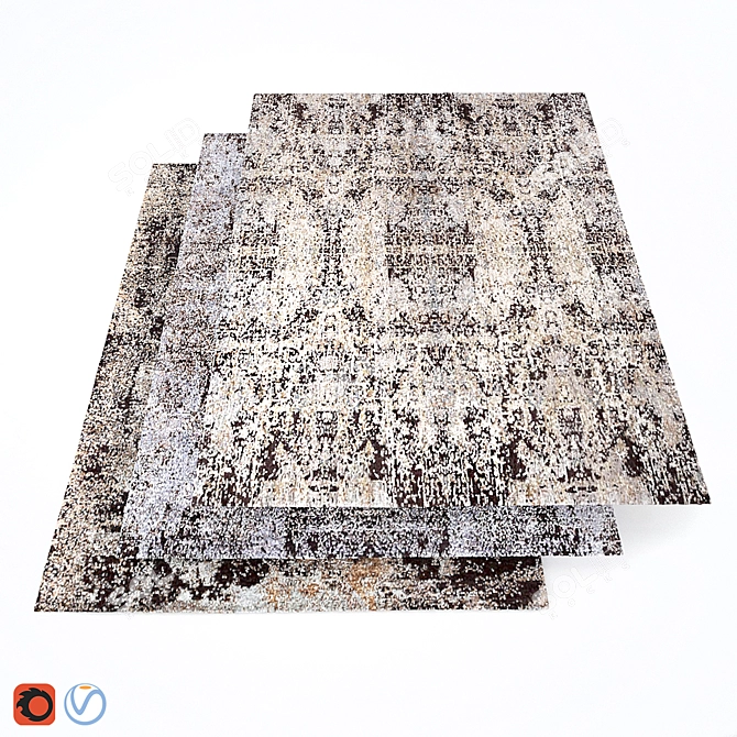 Luxe Silk Blend Nepalese Carpets 3D model image 1