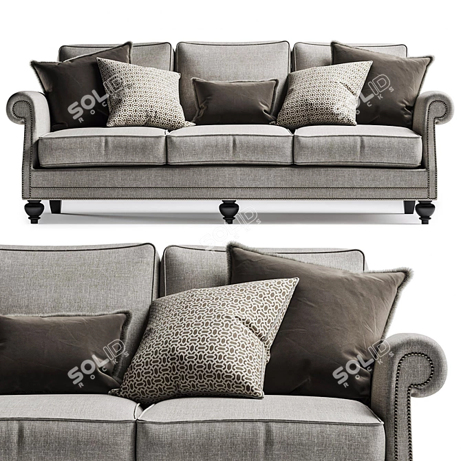 Elegant Bernhardt Brae Sofa 3D model image 2