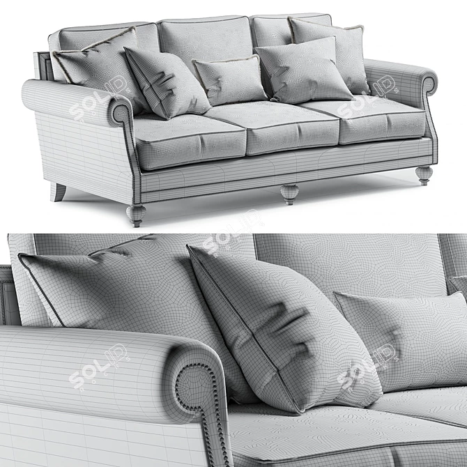 Elegant Bernhardt Brae Sofa 3D model image 3