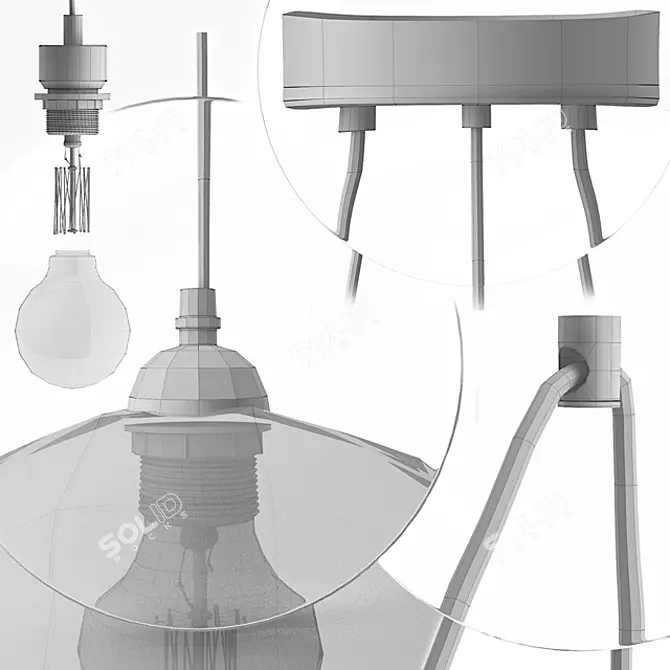 Modern Crystal Chandelier 3D model image 3