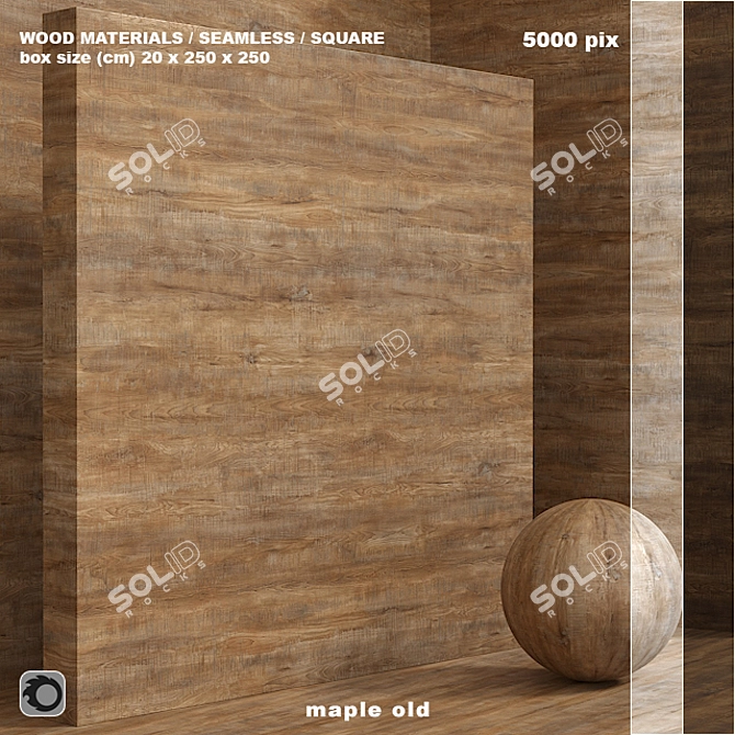 Title: Rustic Maple Wood Box Set 3D model image 1