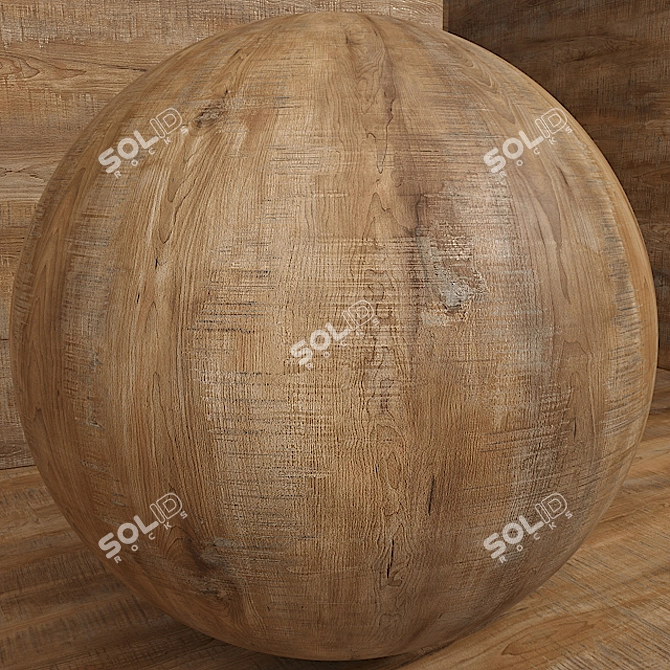 Title: Rustic Maple Wood Box Set 3D model image 2