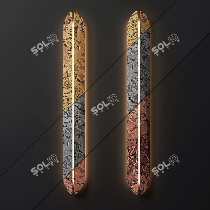 Eroded Brass Iron Copper Sculpture 3D model image 1