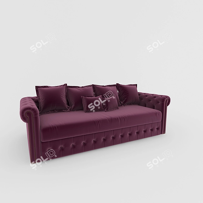 Luxurious Chesterfield Sofa Bed 3D model image 2