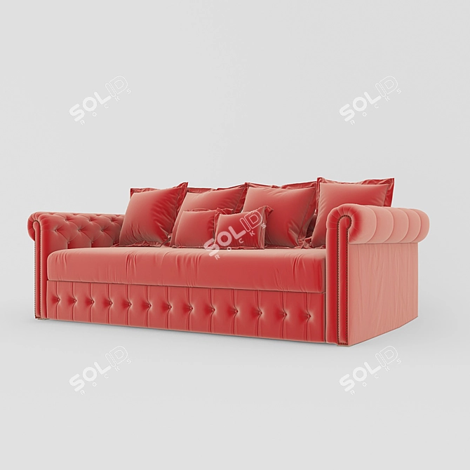 Luxurious Chesterfield Sofa Bed 3D model image 3