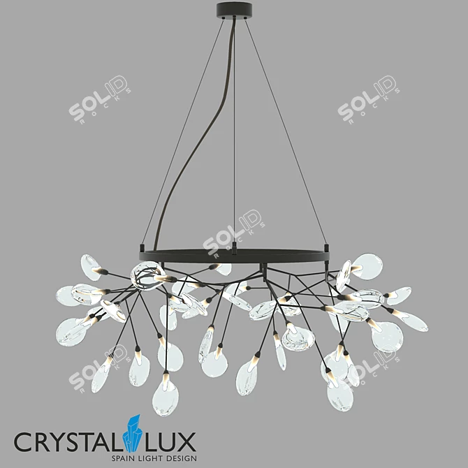 Evita Modern Black Chandelier 3D model image 1