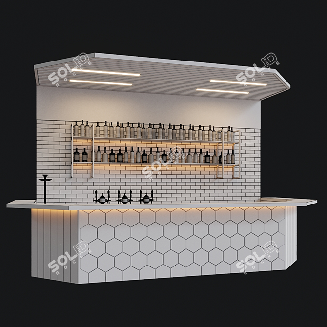 Stylish Modern Bar 3D model image 2