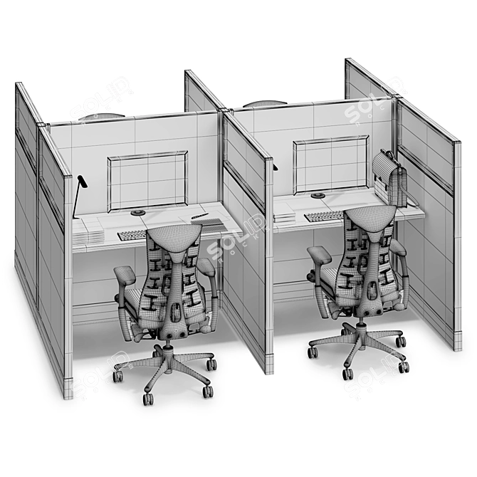 Herman Miller Action Office v3 3D model image 3