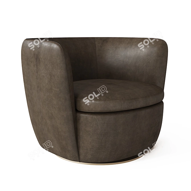 Modern Leather Swivel Chair 3D model image 1