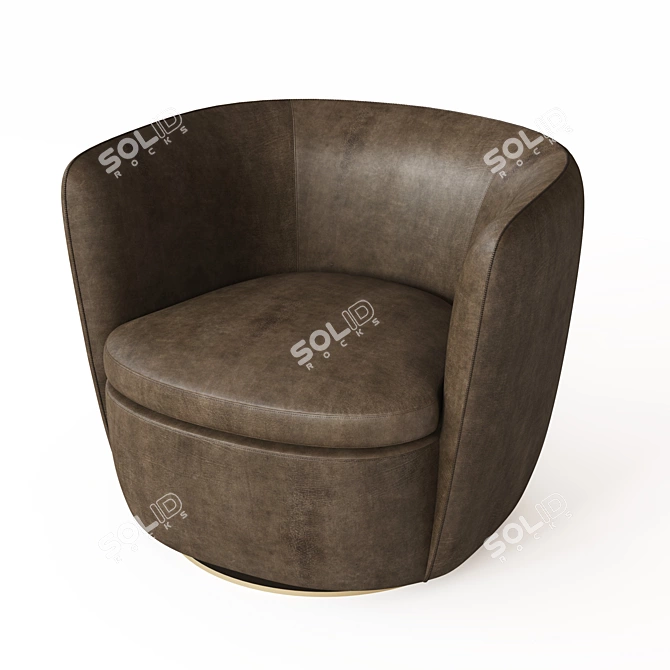 Modern Leather Swivel Chair 3D model image 2