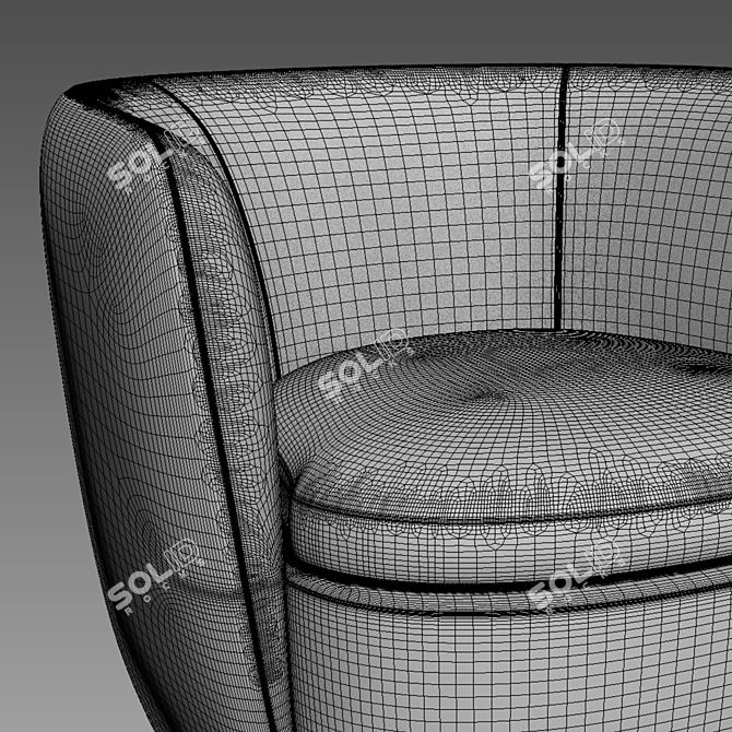 Modern Leather Swivel Chair 3D model image 3