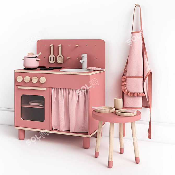 Flexa Play Kitchen: Imaginative Fun for Kids! 3D model image 1