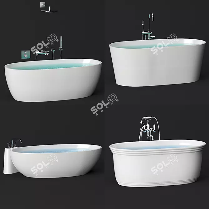 Luxury Poolspa Bath Set 3D model image 1