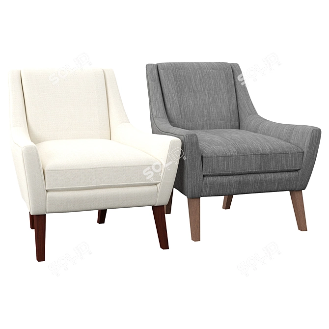 Elegant Terrell Armchair: Contemporary Comfort 3D model image 2