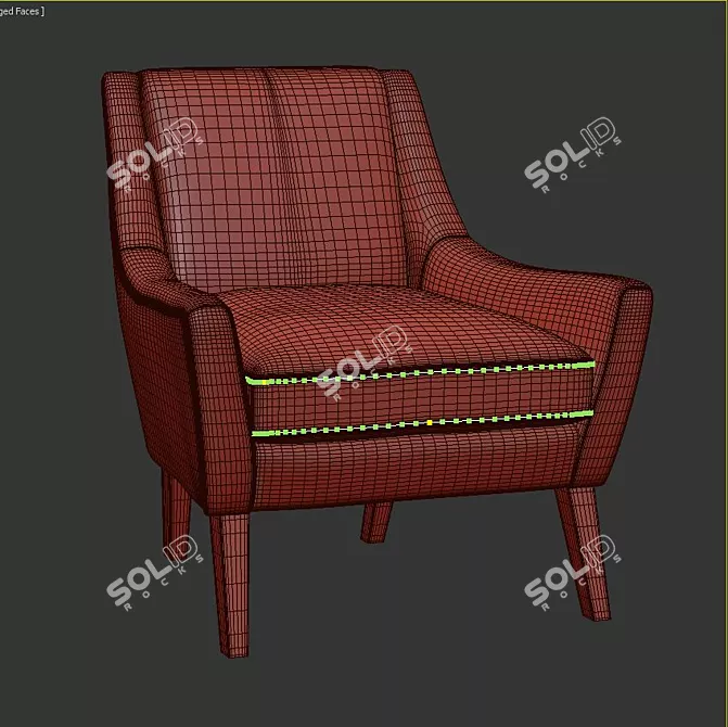 Elegant Terrell Armchair: Contemporary Comfort 3D model image 3