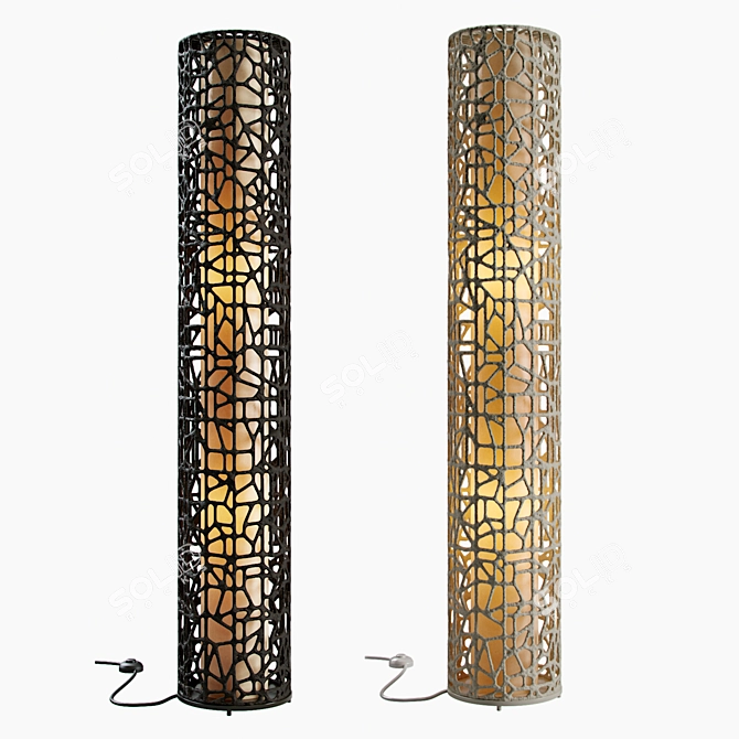 Handwoven C-U C-Me O Floor Lamp (2 Colors) 3D model image 1