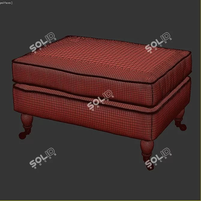 Elegant Ionia Footstool 3D model image 3