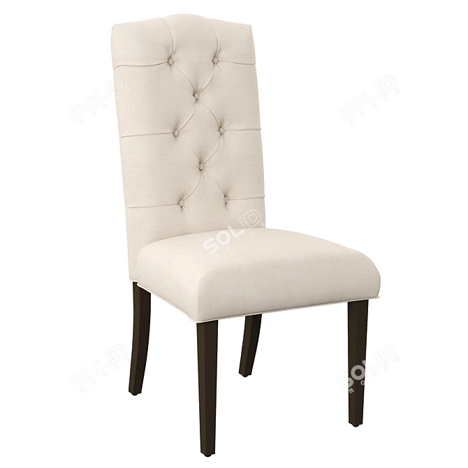 Elegant Tufted Dining Chair Set 3D model image 2