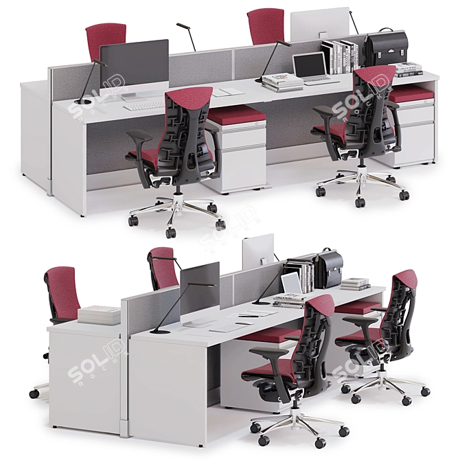 Modernize Your Workspace with the Herman Miller Action Office 3D model image 1