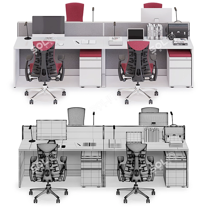 Modernize Your Workspace with the Herman Miller Action Office 3D model image 2