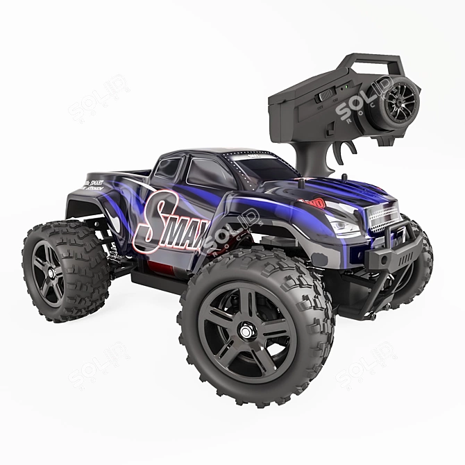 Turbocharged Remo Hobby Monster Truck 3D model image 1
