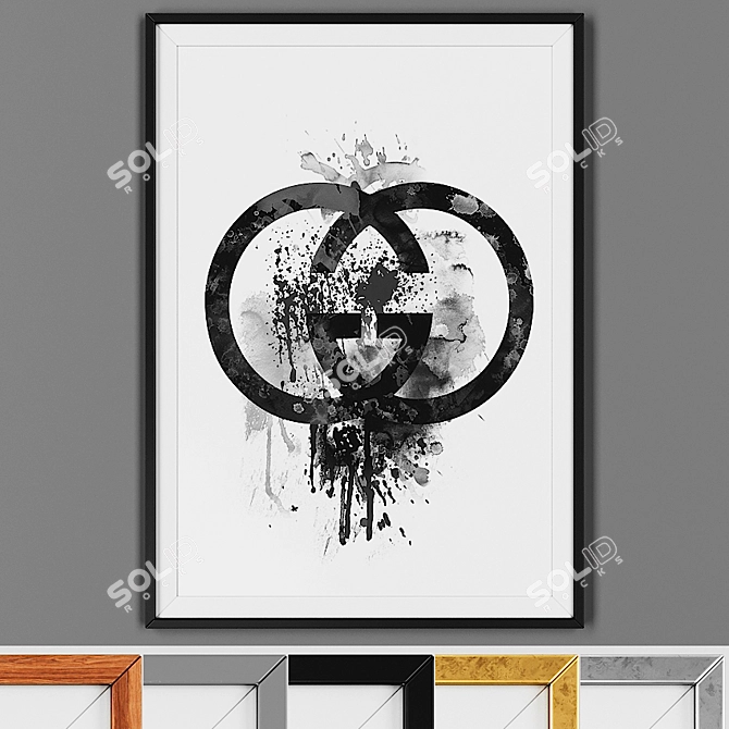 Versatile Frame Collection: Black, Gray, Wood, Gold, Silver 3D model image 1